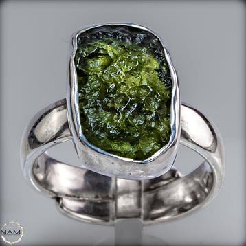 Adembenemende Moldaviet-ring van 925 zilver – Een stuk, Verzamelen