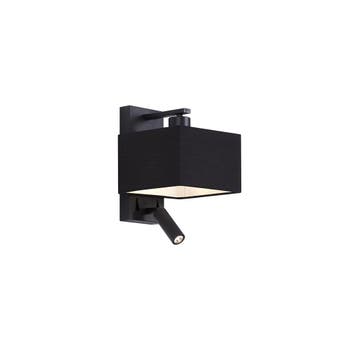 Moderne wandlamp zwart vierkant met leeslamp - Puglia, Verzenden, Nieuw