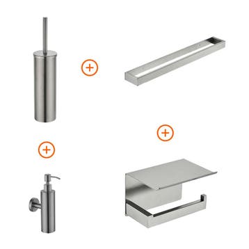 Toilet accessoires set Gun metal exclusief met beugel en, Verzenden, Nieuw