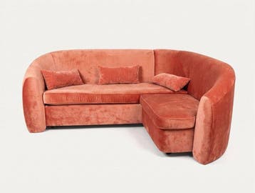Sofa - Fluweel - Gebogen bank Space Age