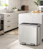 Pedaalemmer 60L Duo – Afvalscheiding met Softclose Deksel, Huis en Inrichting, Woonaccessoires | Prullenbakken, Verzenden, Nieuw