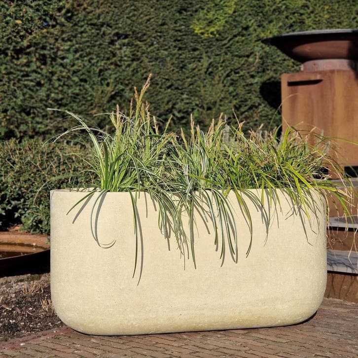 Odin  XXL 120x50x60 cm Cream, Tuin en Terras, Bloembakken en Plantenbakken, Nieuw, Beton, Verzenden