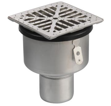 Vloerput | 145 x 145 mm | RVS 304 | verticale aansluiting..., Verzenden, Nieuw in verpakking