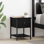 vidaXL Nachtkastje 2 pcs Zwart Eiken 34 x 35,5 x 45 cm, Minder dan 45 cm, Verzenden, Nieuw, Minder dan 55 cm