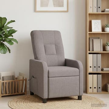 vidaXL Massage Recliner Taupe Stof, Huis en Inrichting, Verzenden, Nieuw