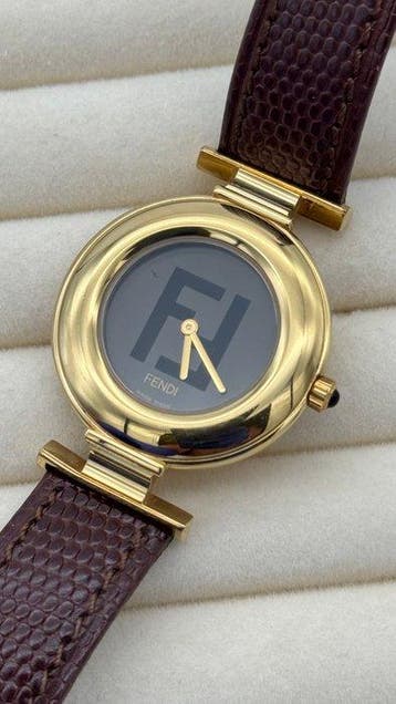 Fendi - 320g Gold Plated & Black FF Dial - Zonder, Nieuw