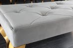 Design bank MODERN BAROK 175cm grijs fluweel goud roestvrij, Ophalen of Verzenden, Nieuw
