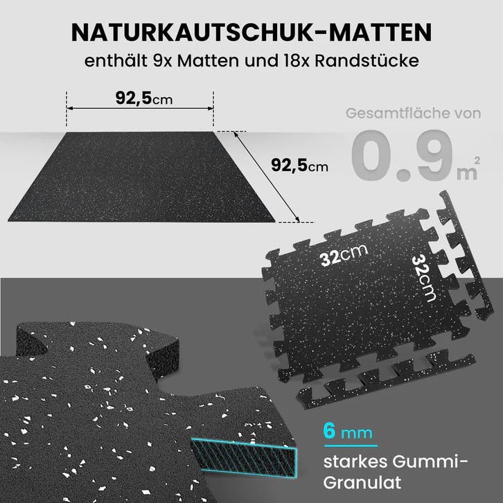 Rubberen puzzelmat  Bemaxx 0,6 cm dik, Sport en Fitness, Overige Sport en Fitness, Ophalen of Verzenden
