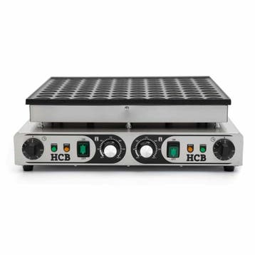 HCB Poffertjesbakplaat - 100 dops - 230V - RVS, Verzenden, Nieuw in verpakking, Fornuis, Frituur en Grillen