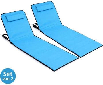 2dekans | Ceruzo Strandmat Set 2 – Verstelbare Rugleuning –, Ophalen of Verzenden, Zo goed als nieuw
