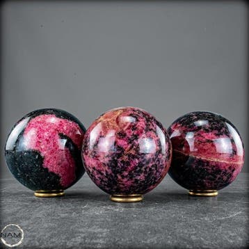 Prachtige rhodoniet bolletjes-set – Krachtige elegantie in