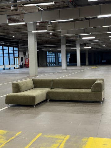 Leolux Faya Lobi Hoekbank | Groen | NIEUWSTAAT + Garantie, 250 tot 300 cm, Overige materialen, Hoekbank, Ophalen of Verzenden