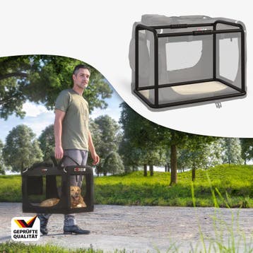 Hondentransportbox Antraciet XXL 90x61x65cm (Voor in Huis), Verzenden, Nieuw