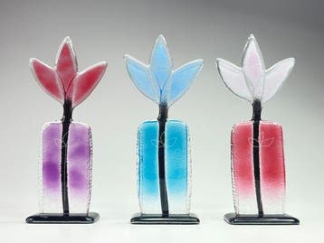 Studio Habrat - Beeldje - Meadow Flowers (3) - fusie, Antiek en Kunst, Antiek | Glas en Kristal