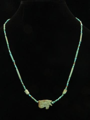 Oud-Egyptisch Ketting gemaakt van turkoois en faience-mummie