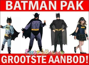 Batman Pak Baby Kind Jongen Meisje Man - Batgirl kostuum, Ophalen of Verzenden, Nieuw, Jongen of Meisje