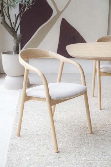 Stoel Rayven - Naturel - 96229 - eetkamerstoelen, Nieuw, Stof