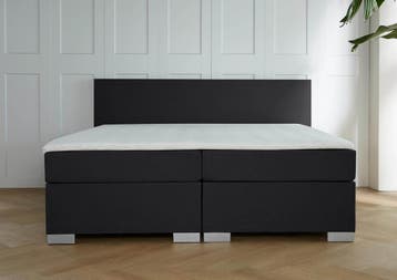 ACTIE! Boxspring Milano 160 200 Zwart, Verzenden, Zwart, 200 cm, Modern