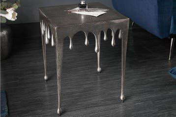 Extravagante bijzettafel LIQUID LINE S 34cm zilver, Huis en Inrichting, Tafels | Sidetables, Ophalen of Verzenden, Nieuw