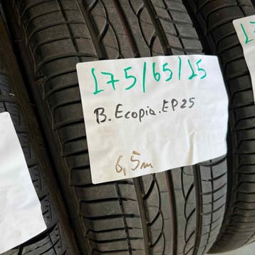 2 x Bridgestone Ecopia EP25 175-65-15 Zomerbanden 6,5mm, Gebruikt, 15 inch, 175 mm, Ophalen of Verzenden