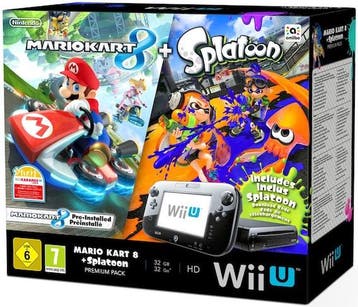 Wii U Console 32GB Zwart + Gamepad (Mario Kart 8 + Splato..., Spelcomputers en Games, Spelcomputers | Nintendo Wii U, Ophalen of Verzenden