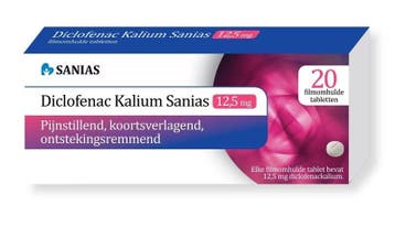 Sanias Diclofenac kalium 12.5 mg - 20 tabletten, Verzenden, Nieuw