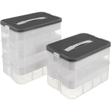 Kruzzel opbergbox 5 lagen 35 liter – transparante modulai., Ophalen of Verzenden, Nieuw