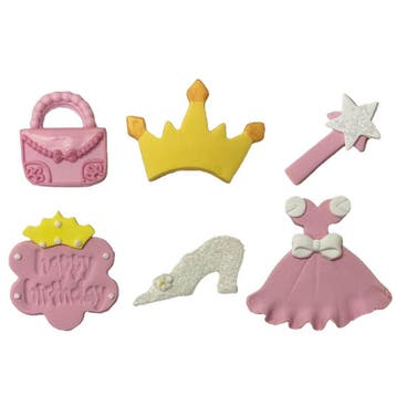 Suikerdecoratie Prinses 1,5-5cm 6st., Verzenden, Nieuw