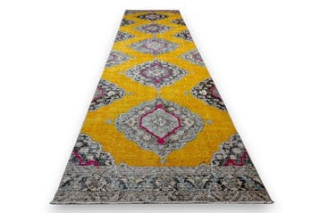 Lang vintage Usak - Loper - 375 cm - 90 cm - met certificaat, Nieuw