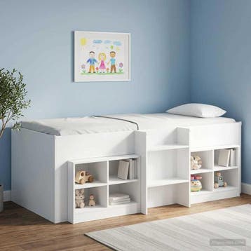 vidaXL Bed kast met plank 2 st Wit 66 x 33 x 48 cm Bewerkt, Huis en Inrichting, Verzenden, Nieuw