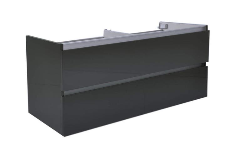 Vision losse onderkast dubbel+4 laden 120x47 hoogglans grijs, Huis en Inrichting, Badkamer | Badkamermeubels, Nieuw, Verzenden