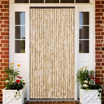 vidaXL Vliegengordijn 90x200 cm chenille beige, Verzenden, Nieuw, Beige