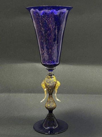 Calice Tipetto Murano – H 27 cm - Anni 80 - Beker op een, Antiek en Kunst
