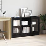 vidaXL Dressoir Zwart Eiken 120 x 30,5 x 70 cm Bewerkt hout, Huis en Inrichting, Kasten | Dressoirs, Verzenden, Nieuw, Overige houtsoorten