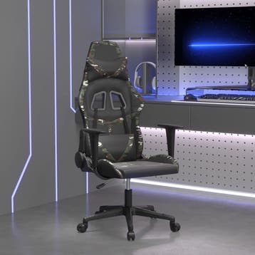 vidaXL Gamestoel kunstleer zwart en camouflage, Verzenden, Nieuw, Groen