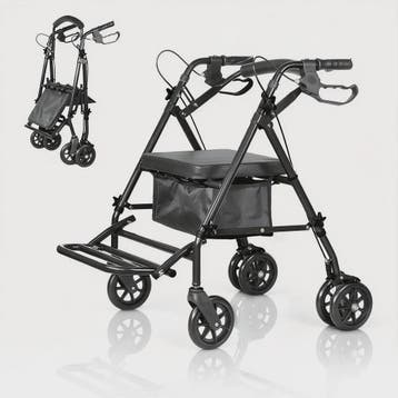2-in-1 Rollator Walker met Zitje & Voetensteun - Lichtgewich, Verzenden, Nieuw
