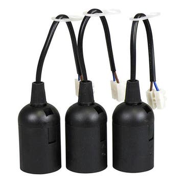 Verhuisfitting E27 | ProCable | 3 stuks (40W, Zwart), Verzenden, Nieuw
