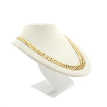 Gouden gematteerde Cleopatra collier (Ketting), Ophalen of Verzenden, Gebruikt, Goud, Goud