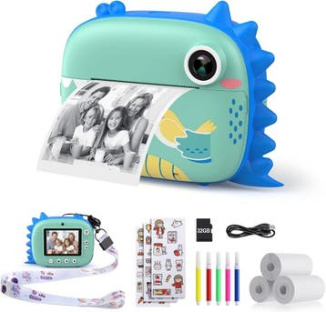 Instant Camera Met Printer | Blauw | Laatste Stuk!, Ophalen of Verzenden, Nieuw, Elektronica