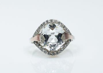Zonder minimumprijs - Ring - 9K goud/ 925 zilver - 4,00 ct, Nieuw