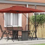vidaXL Roma Parasol Rood 286 x 284 x 265 cm Aluminium en, Verzenden, Nieuw, 2 tot 3 meter