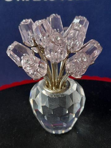 Swarovski - Beeldje - Dozen Pink Roses - 628343 - Box +