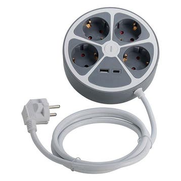 Stekkerdoos 4-voudig | ProCable | 1.5 meter, Verzenden, Nieuw