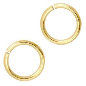 10 x Gouden buigringen Ø 14 mm – gat Ø 11 mm – goudkle, Ophalen of Verzenden, Nieuw, Kraal