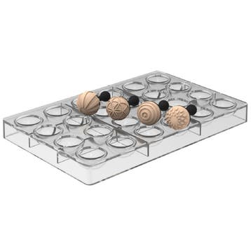 Silikomart Bonbonvorm Rond (24) + Choco Stamps (4) Ø3,1cm, Verzenden, Nieuw