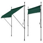 Klem zonwering luifel uitschuifbaar donkergroen 200x120 cm, Tuin en Terras, Zonneschermen, Verzenden, Nieuw