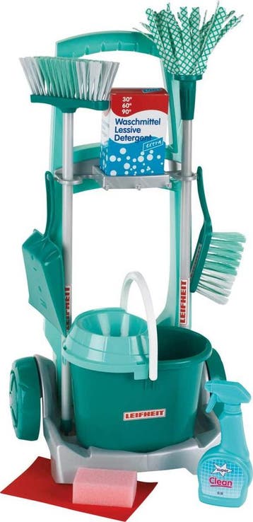 Klein Toys Leifheit speelgoedbezemwagen - dweil, emmer met, Ophalen of Verzenden