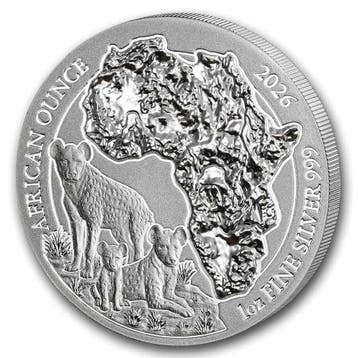 Rwanda / Ruanda African Hyena 1 oz 2026 (folie), Verzenden, Overige landen, Losse munt, Zilver