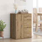 vidaXL Dressoir met lade Artisan Eiken 59 x 39 x 80 cm, Verzenden, Nieuw, 50 tot 100 cm, 25 tot 50 cm