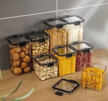 Stapelbare voorraadpotten set 460–1800 ml – luchtdicht, Huis en Inrichting, Verzenden, Nieuw